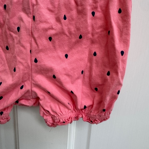 Carter's 18M Pink Baby Shorts with Black Dots and Ruffle Bottom- Watermelon - Picture 2 of 4